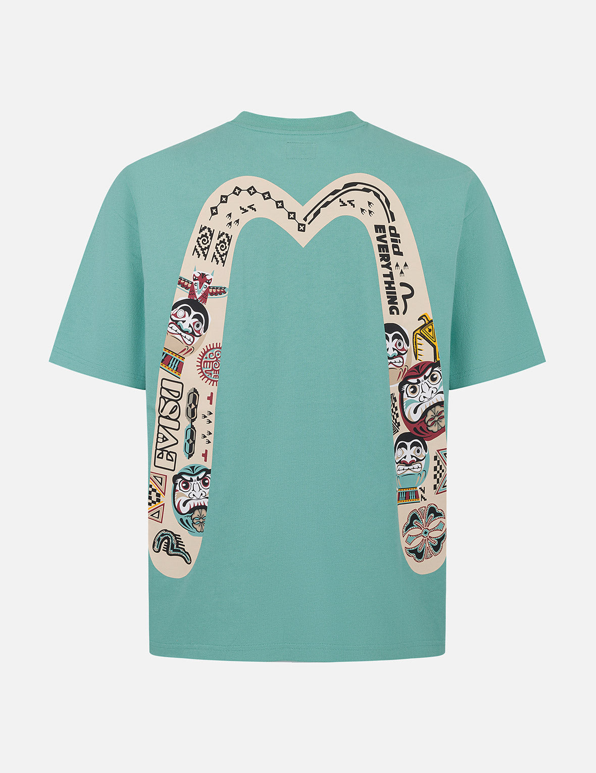 口號與圖騰大M印花寬版休閒T恤